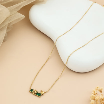 Green Star Locket Chain