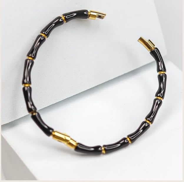 Black & Gold Bamboo Bangle