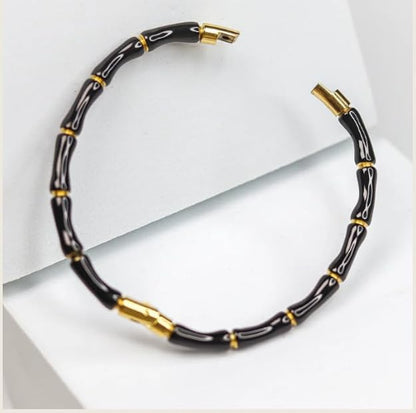 Black & Gold Bamboo Bangle