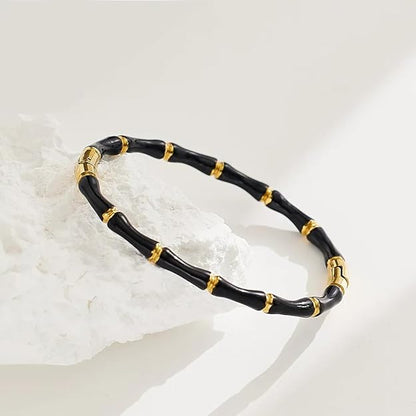 Black & Gold Bamboo Bangle