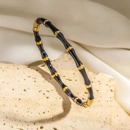 Black & Gold Bamboo Bangle