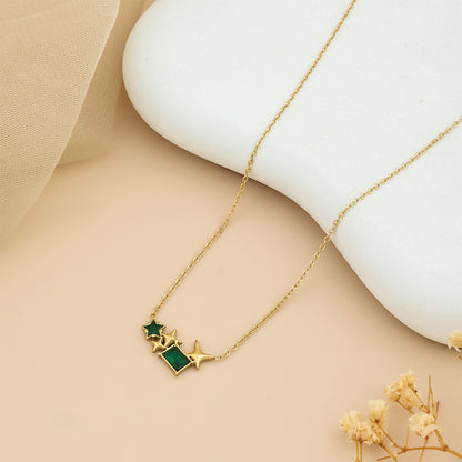 Green Star Locket Chain