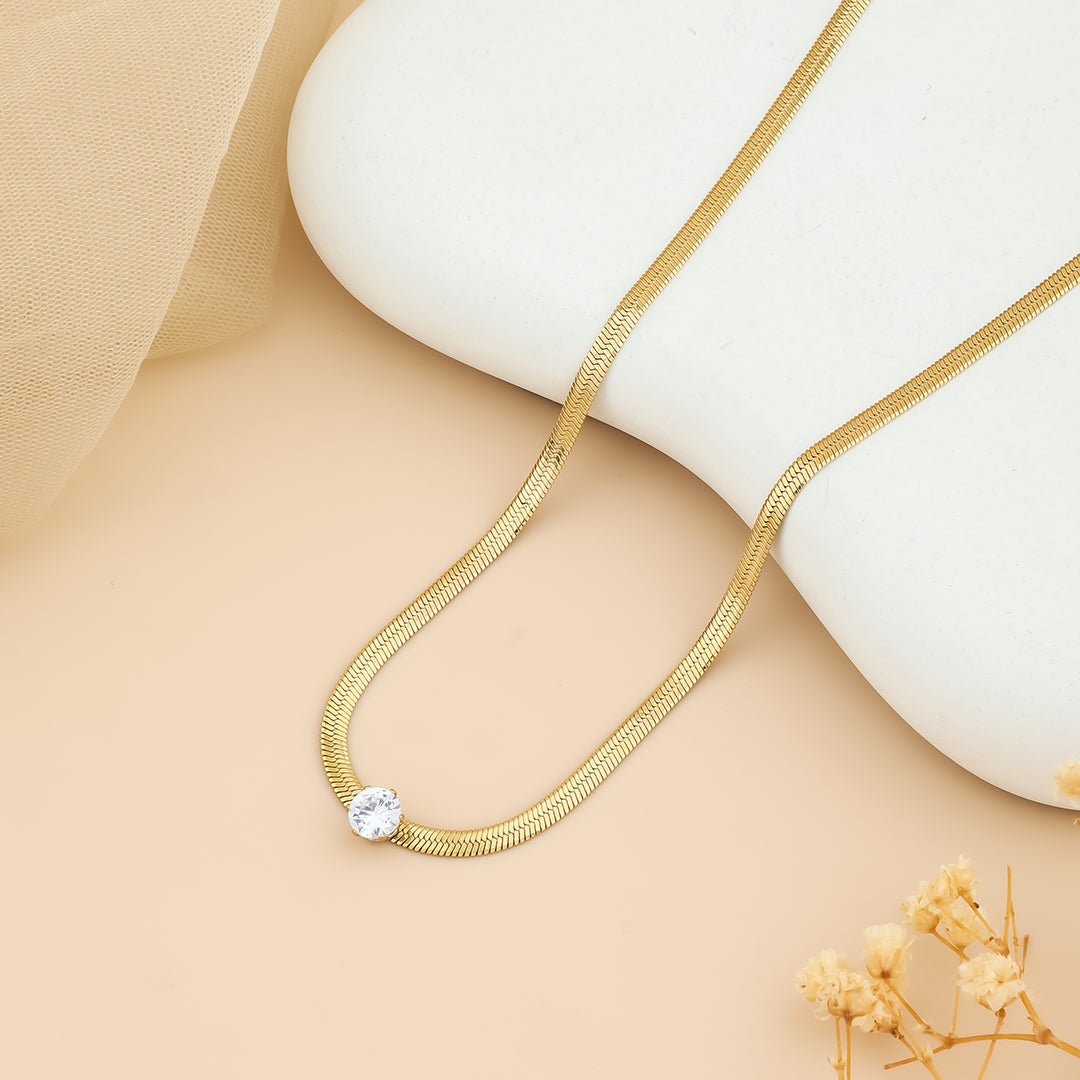 Flexi neck chain Diamond like glow stone