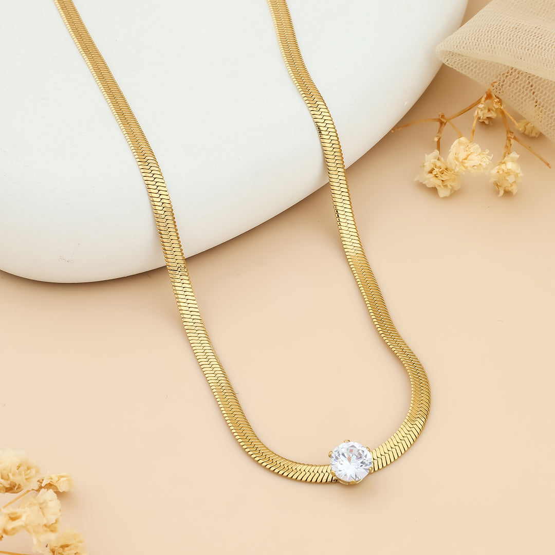 Flexi neck chain Diamond like glow stone
