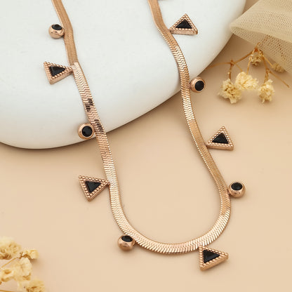 Classic triangle black stone necklace