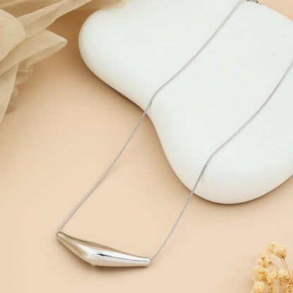 Silver plated western minimal locket neck chain